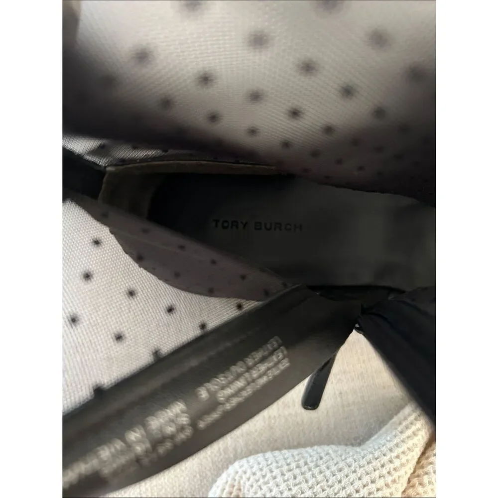 Tory Burch Polka-Dot Mesh Cap-Toe Ankle Booties, Black, Size 8, NWT no box.