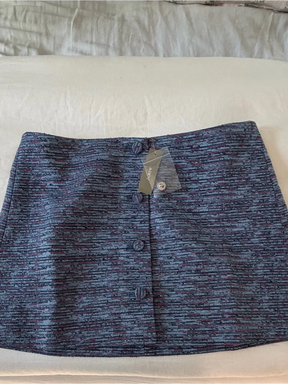 NWT J. Crew Fairfax Blue Button-Front Mini Skirt