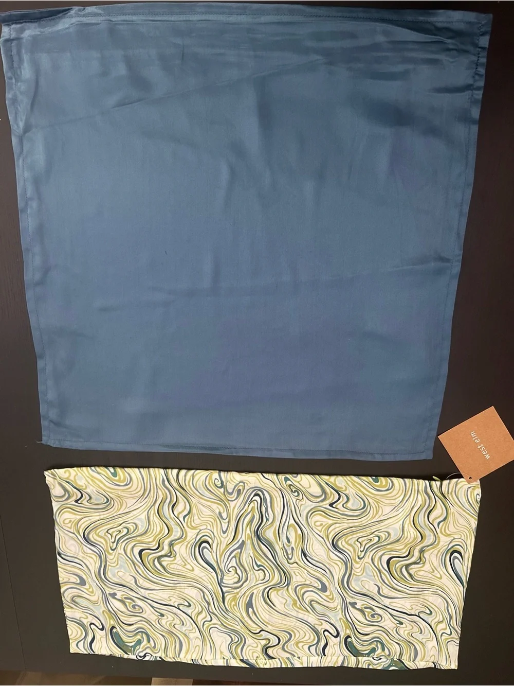 Two West Elm Silk Pillow Covers