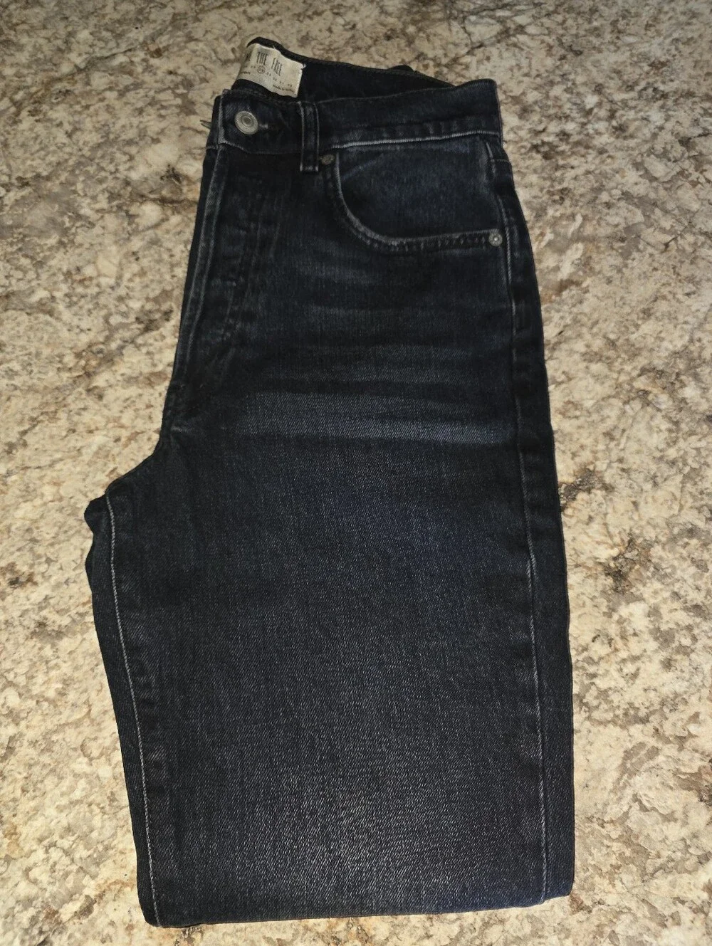Free People Dark Blue Wash Distressed Knee Jeans Size 28 NWOT