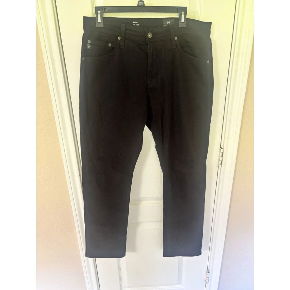 AG Adriano Goldschmied The Everett SUD Black Sueded Pants Jeans Men's 32X32 Slim