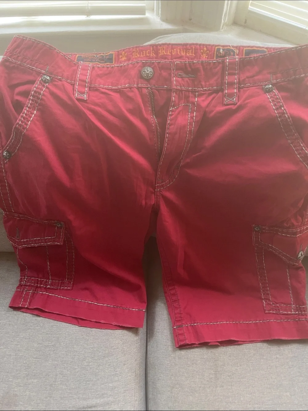 Rock Revival Men’s Crimson Cargo Shorts