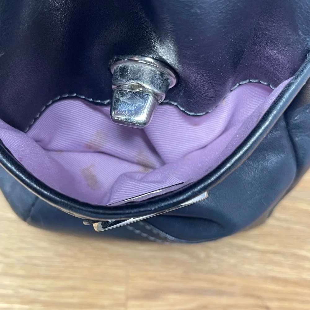 Coach Ashley Pleated Tote‎ Women Large Black Leather Shoulder Handbag F13759 Y2K