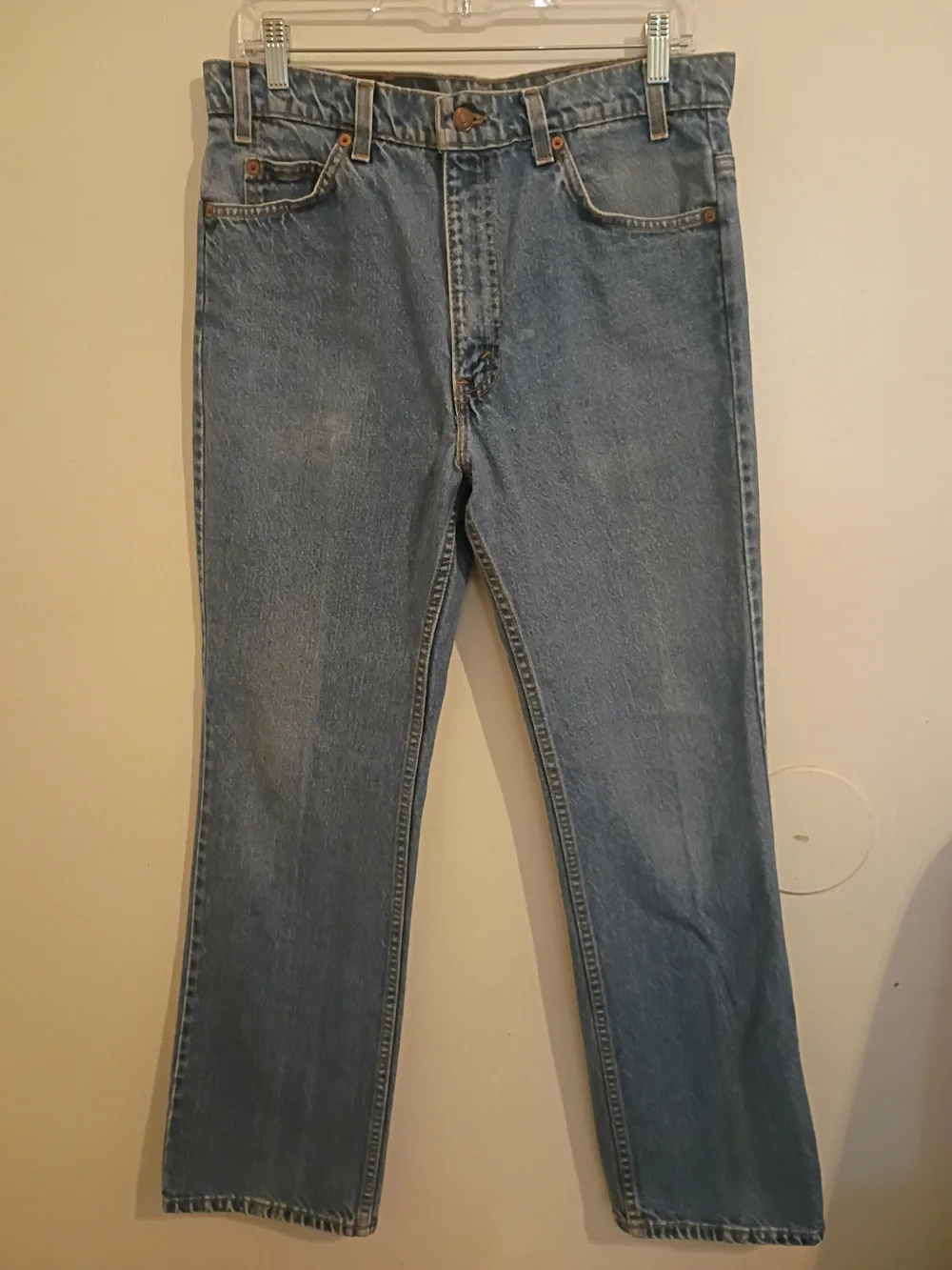 VTG Levi's 517 light blue straight-leg men's jeans Orange Tab Error Sz 34/31