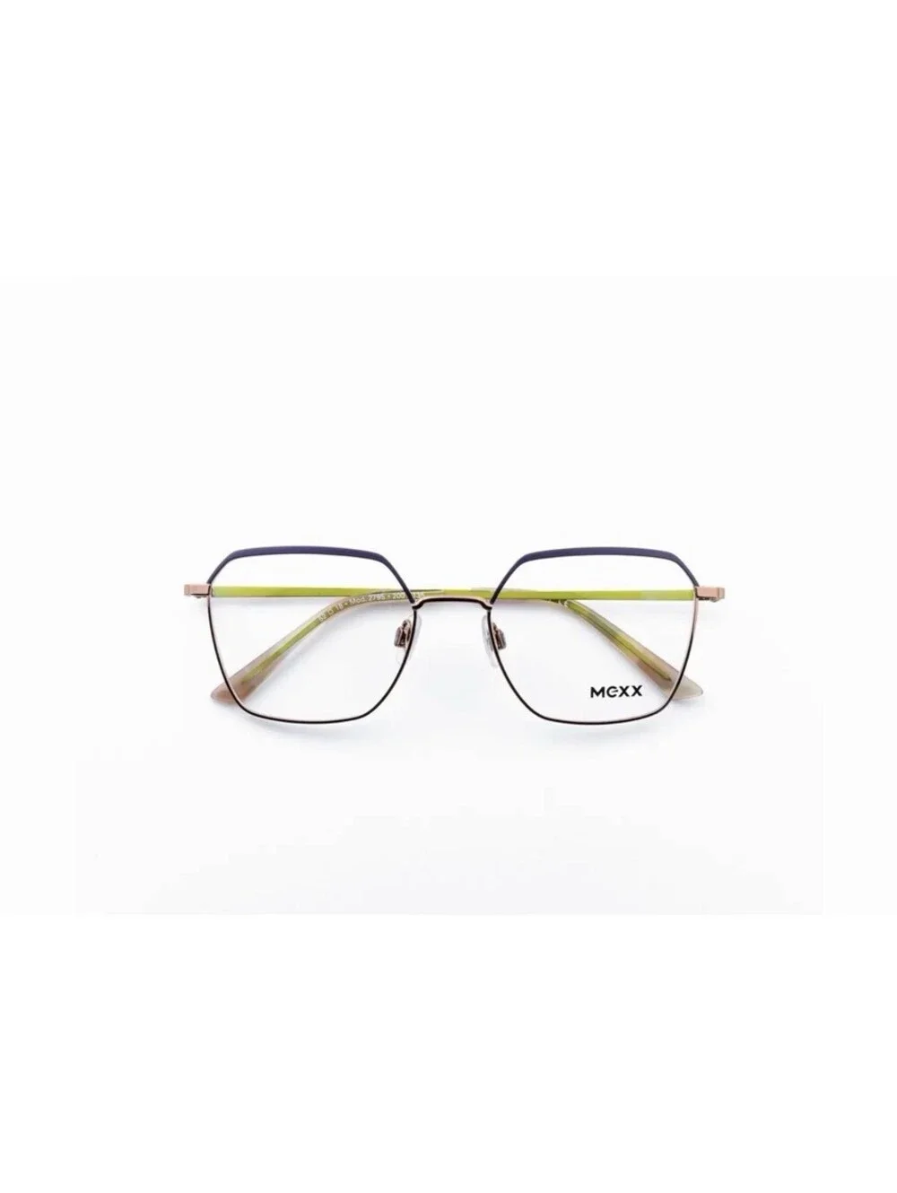 MEXX Black Lavender Gold Half Rim Oval Glasses Germany 2795 200