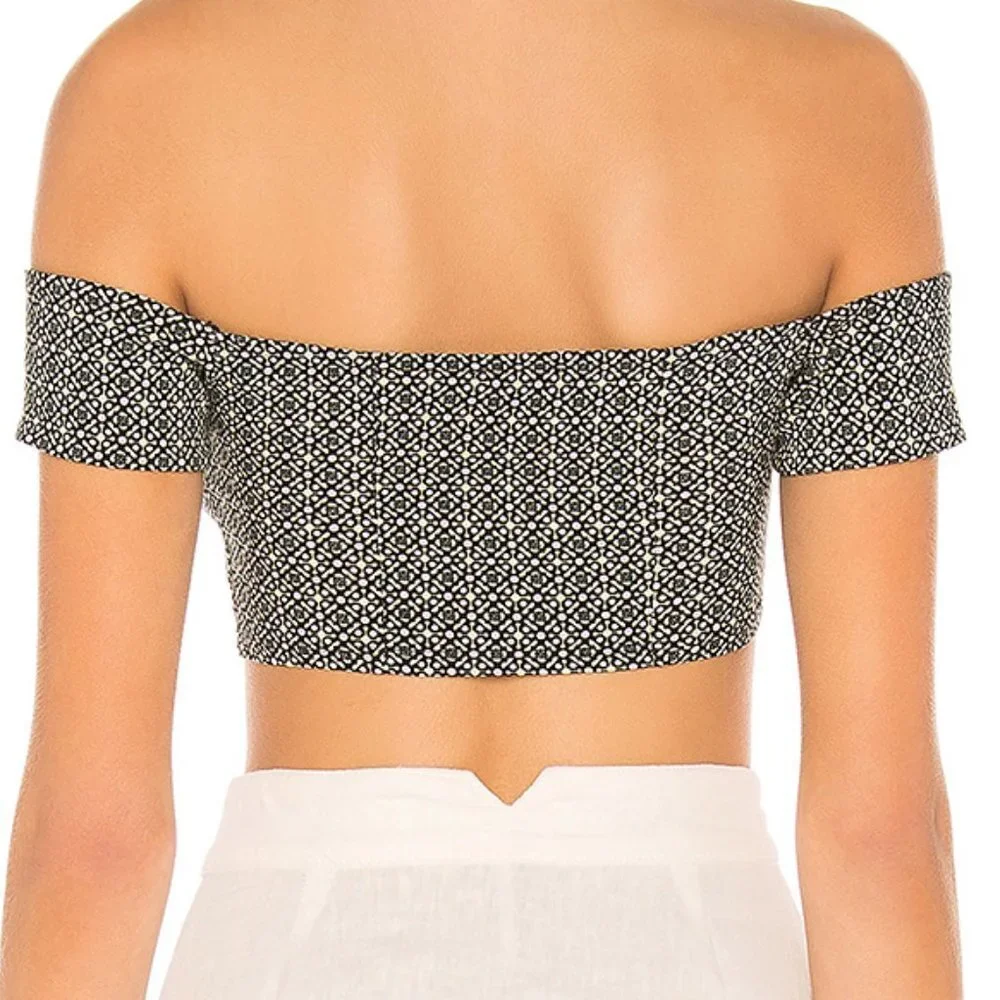 Free People Lucky Now Brami Off Shoulder Crop Top