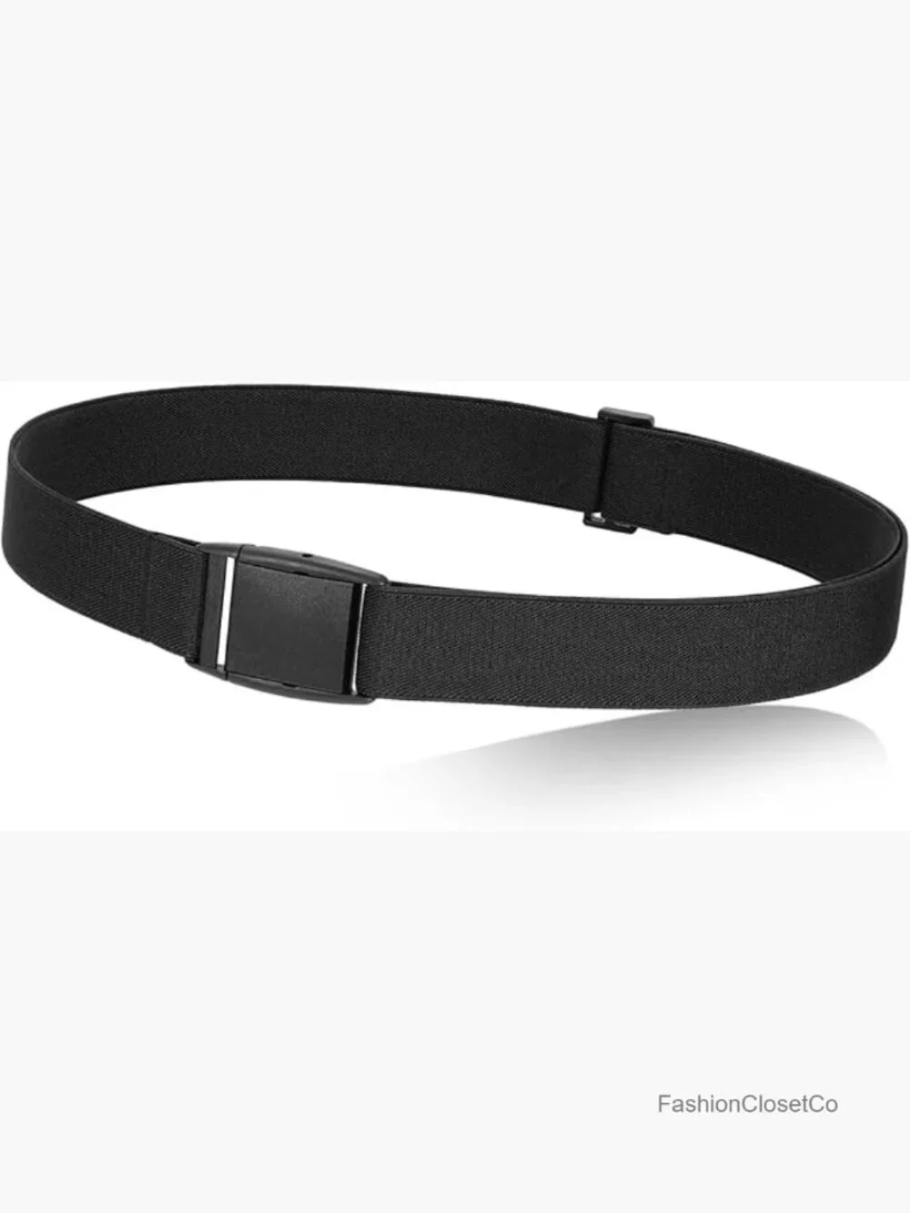 No Show Stretch Belt Invisible Elastic Web Strap with Flat Buckle