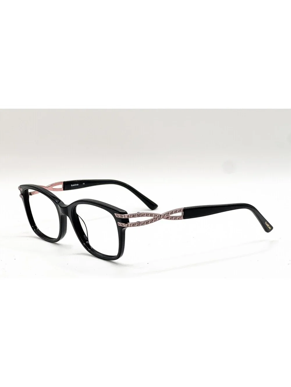 Bebe BB5172 001 Jet Black Rectangle Authentic Eyeglass Frames 52-17