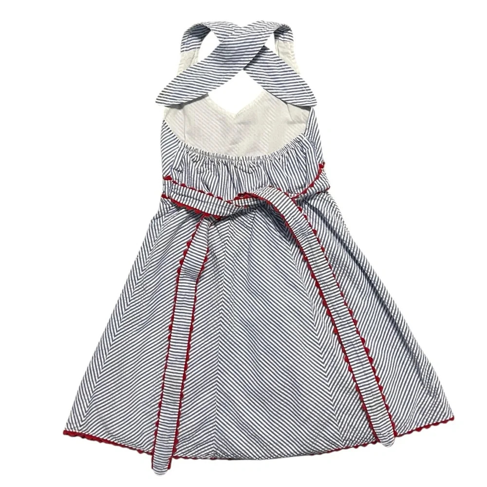 CachCach 5Y Blue Seersucker Halter Dress