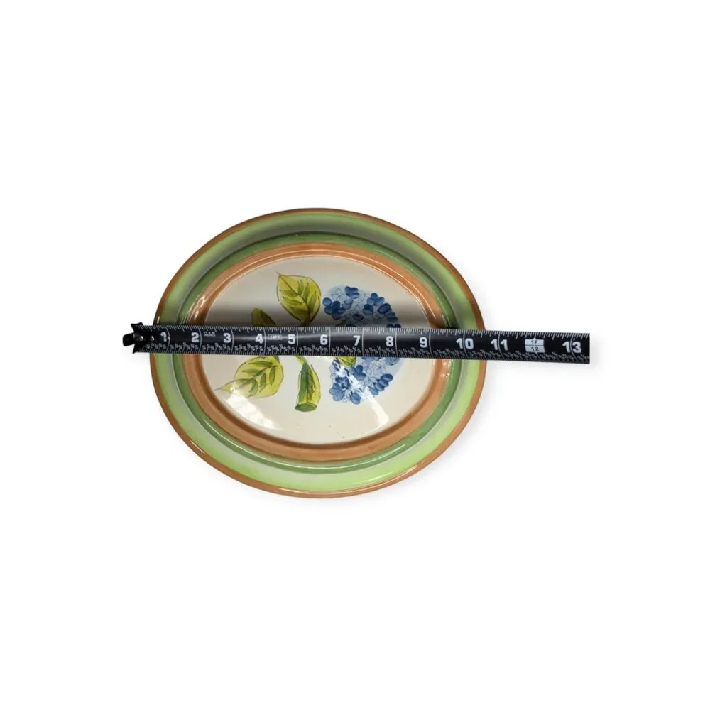 Ceramic Floral Wall Plaques Set of 3 Oval Square & Hexagon
