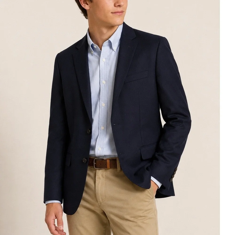 Lauren Ralph Lauren Men's Navy Two Button Sport Coat Blazer 20R Classic Fit