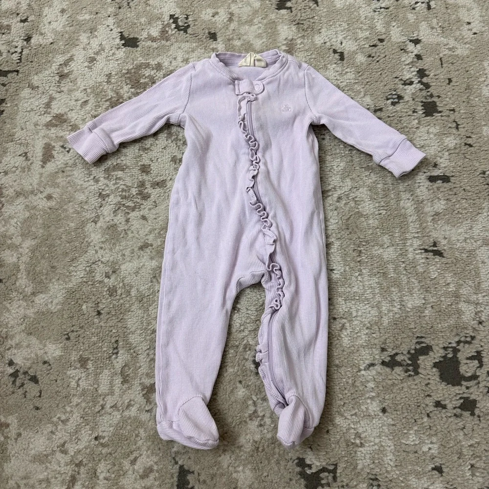 Baby Gap Girl Purple Ribbed Footie Size 3-6 Months