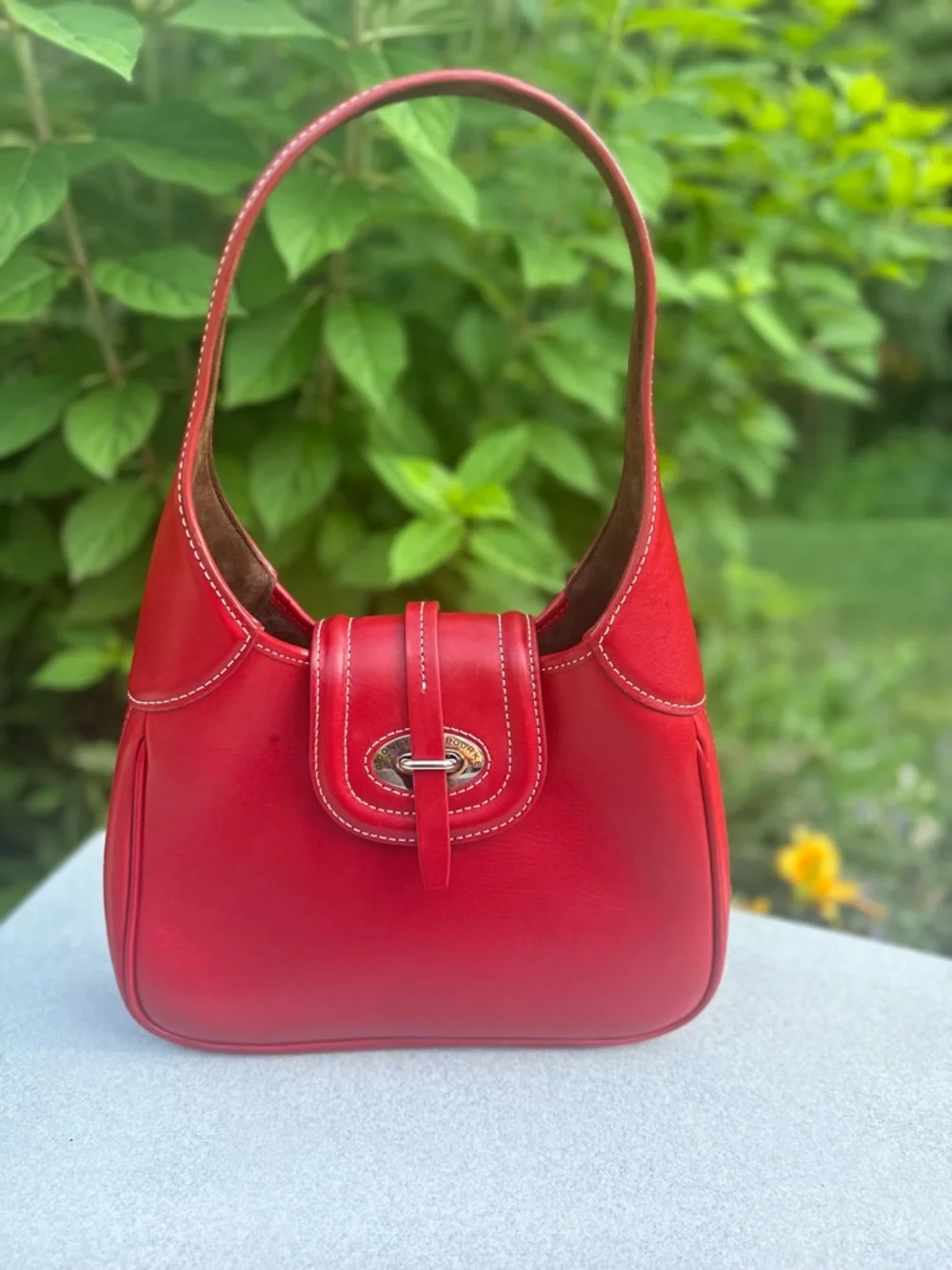Dooney & Bourke Red Florentine Toscana Hobo Bag