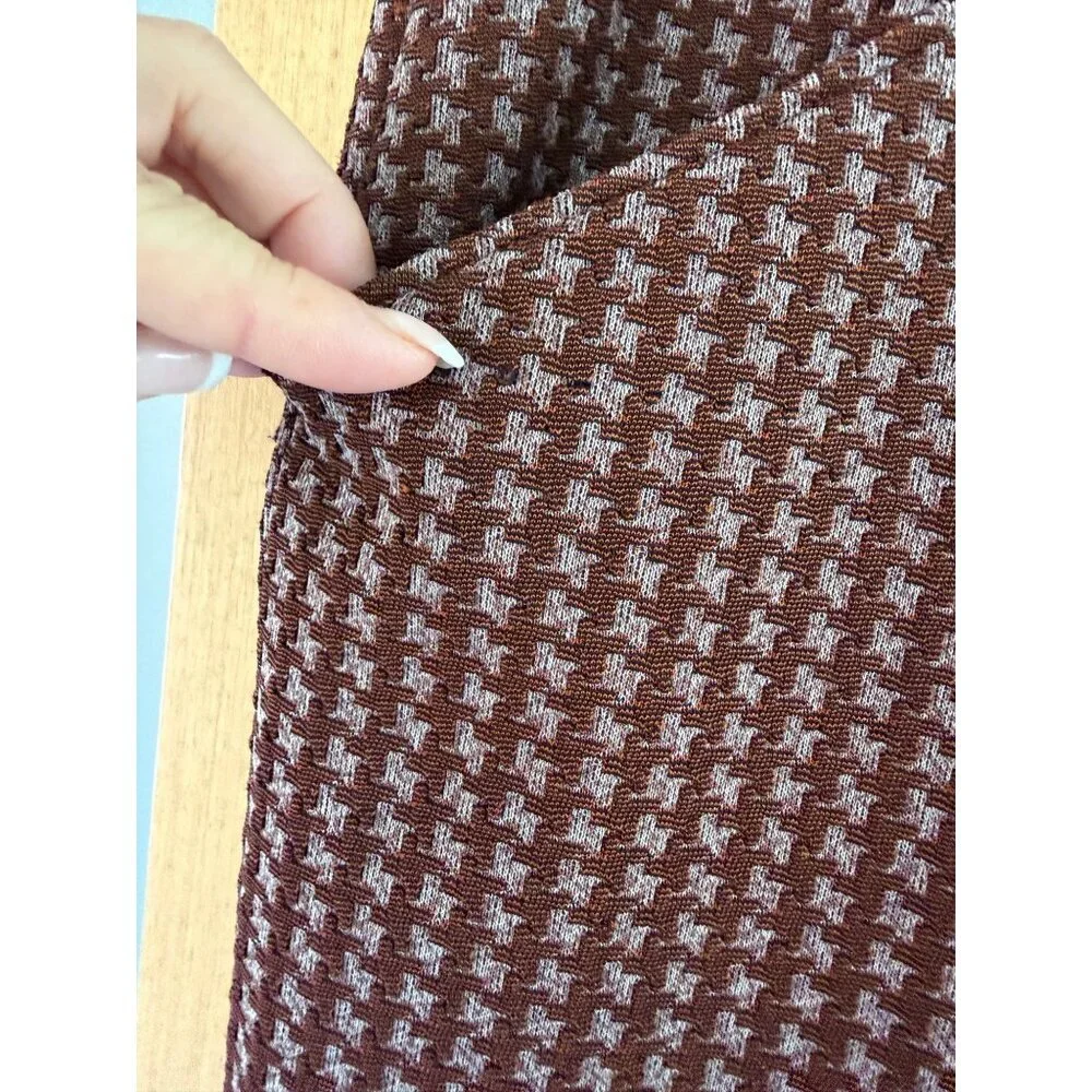 Swagger 60s Mens Houndstooth Skinny Ankle Pants Size 34/31 Brown Hipster