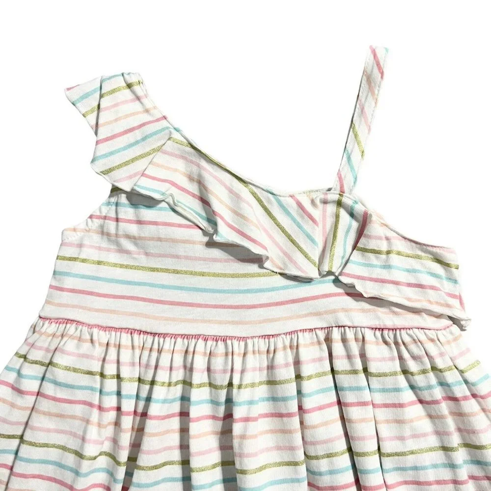 Rachel Zoe 4T Colorful Striped Ruffle Dress