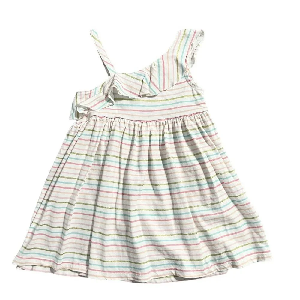 Rachel Zoe 4T Colorful Striped Ruffle Dress