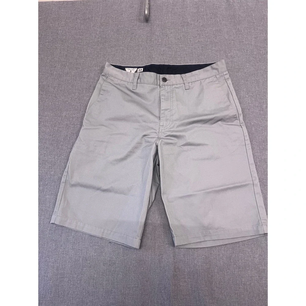 Volcom Frickin Chino Shorts Mens 33 Grey Modern Fit Twill Skate A09113P0
