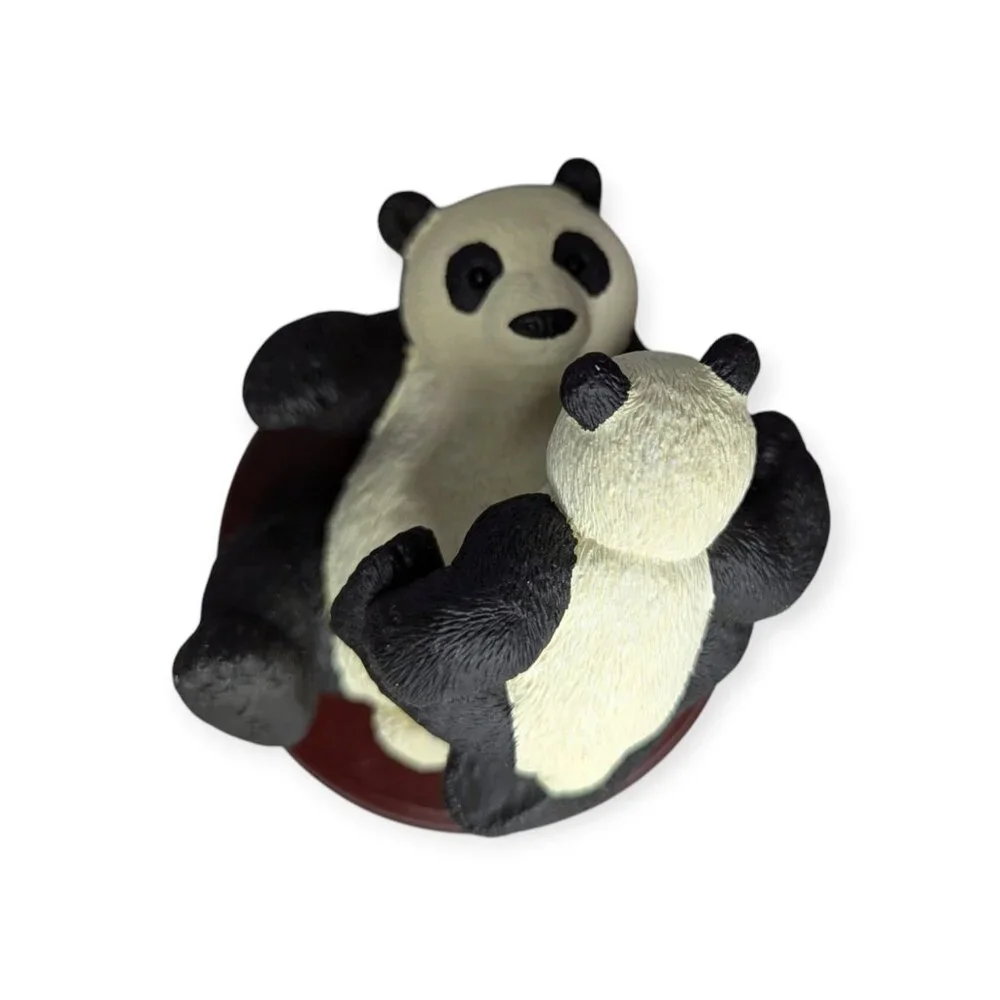 Marty Sculpture Inc Bear Foot Char-ming 7704 Panda Figurine on Wooden Base