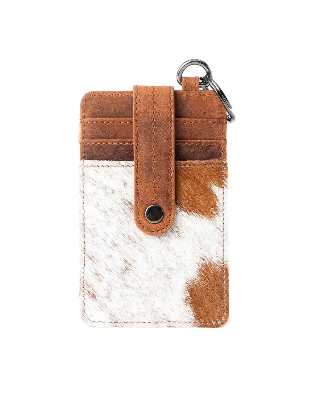 Myra Roper Card Holder for Women in brown with hair-on detail