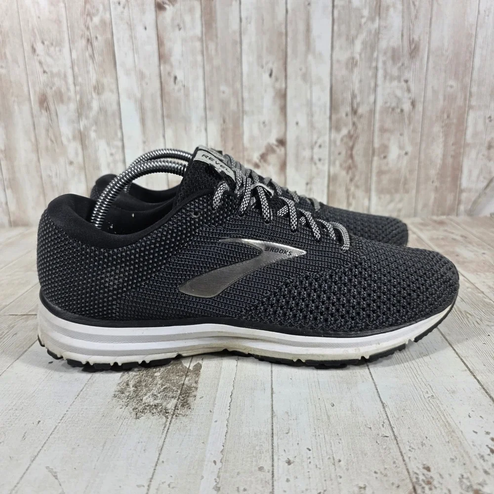 Brooks Revel 2 Womens Running Shoes Black White Knit Sneakers Size 11