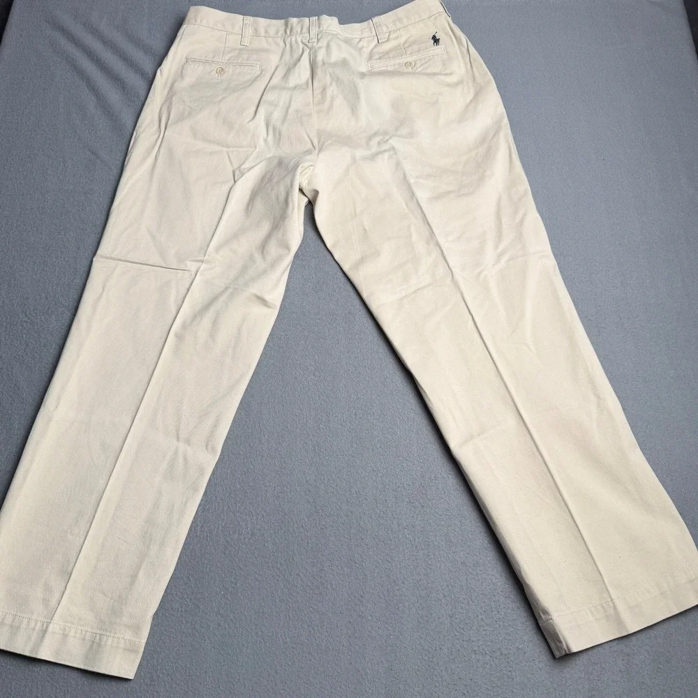 Polo Ralph Lauren Preston Pant Mens 40x30 Khaki Tan Cotton Chino Straight Leg