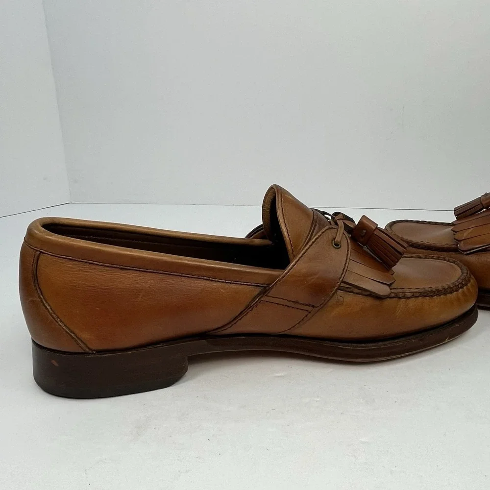 Allen Edmonds Enfield Brown Leather Kiltie Tassel Loafers Slip On Size 8.5D