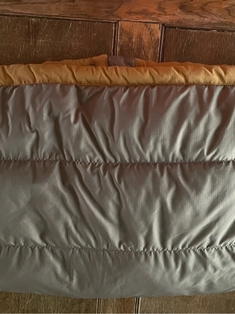 L.L. Bean Men's Two-Tone Puffer Vest in Olive and Tan (M)