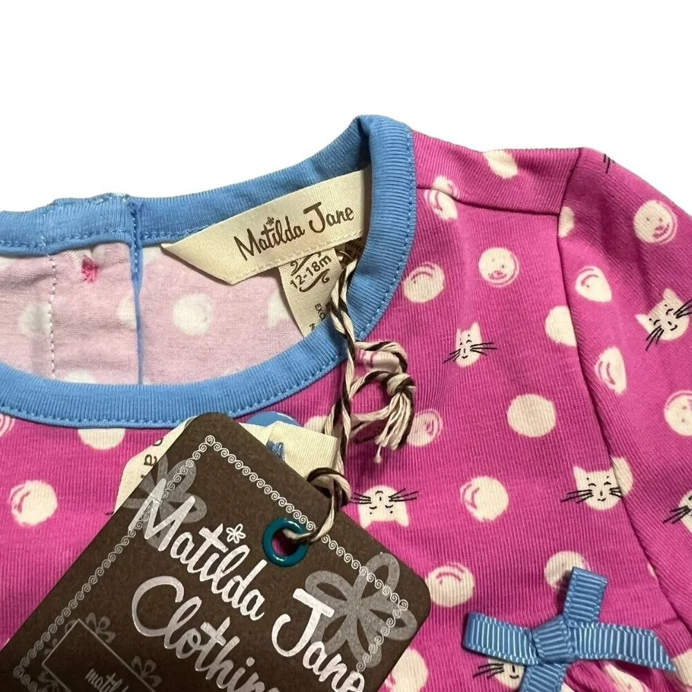 NEW Matilda Jane 12-18m Make Believe Joyful Joyful Dress & Bloomers Set