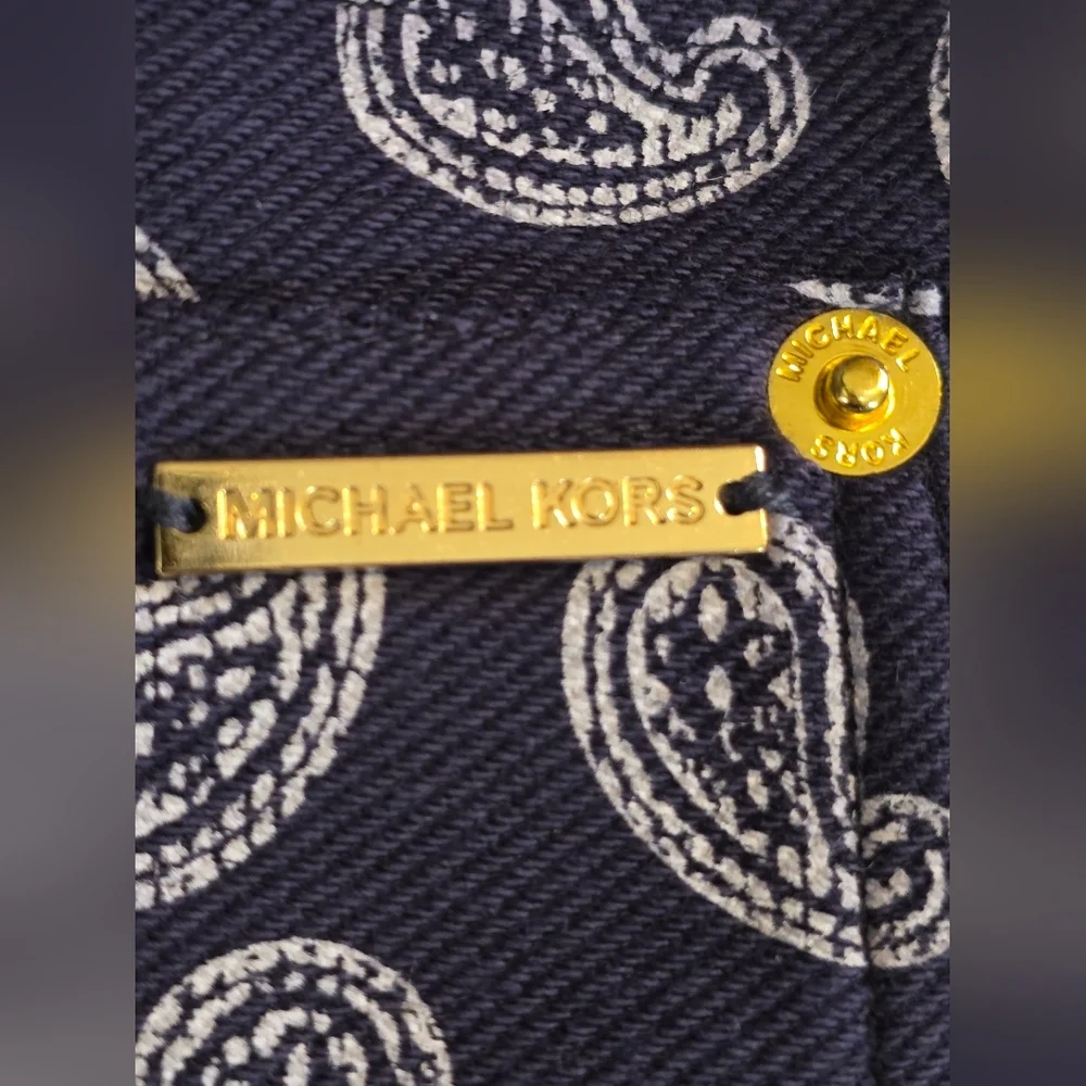 Michael Kors Blue Paisley 28x28 Women's Pull-On Pants Stretch
