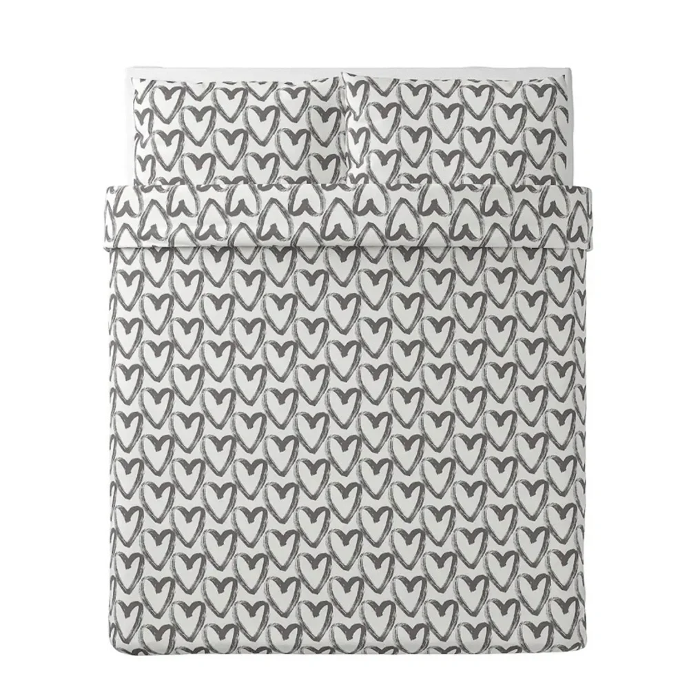 Heart Print Duvet cover and pillowcases Fu…