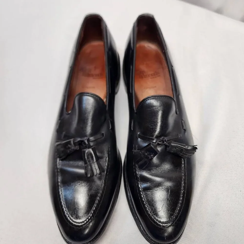 Allen Edmonds Grayson Tassel Loafers Black Leather Mens 11.5 A USA