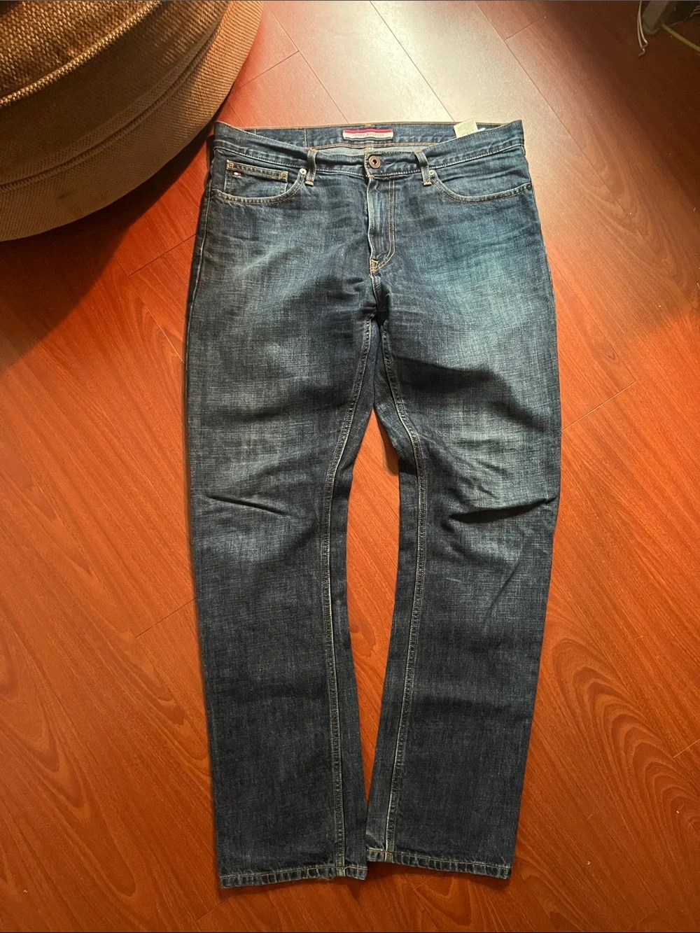 Tommy Hilfiger Light & Dark Blue Denim‎ with Gold Stitching Mens classic 34/34