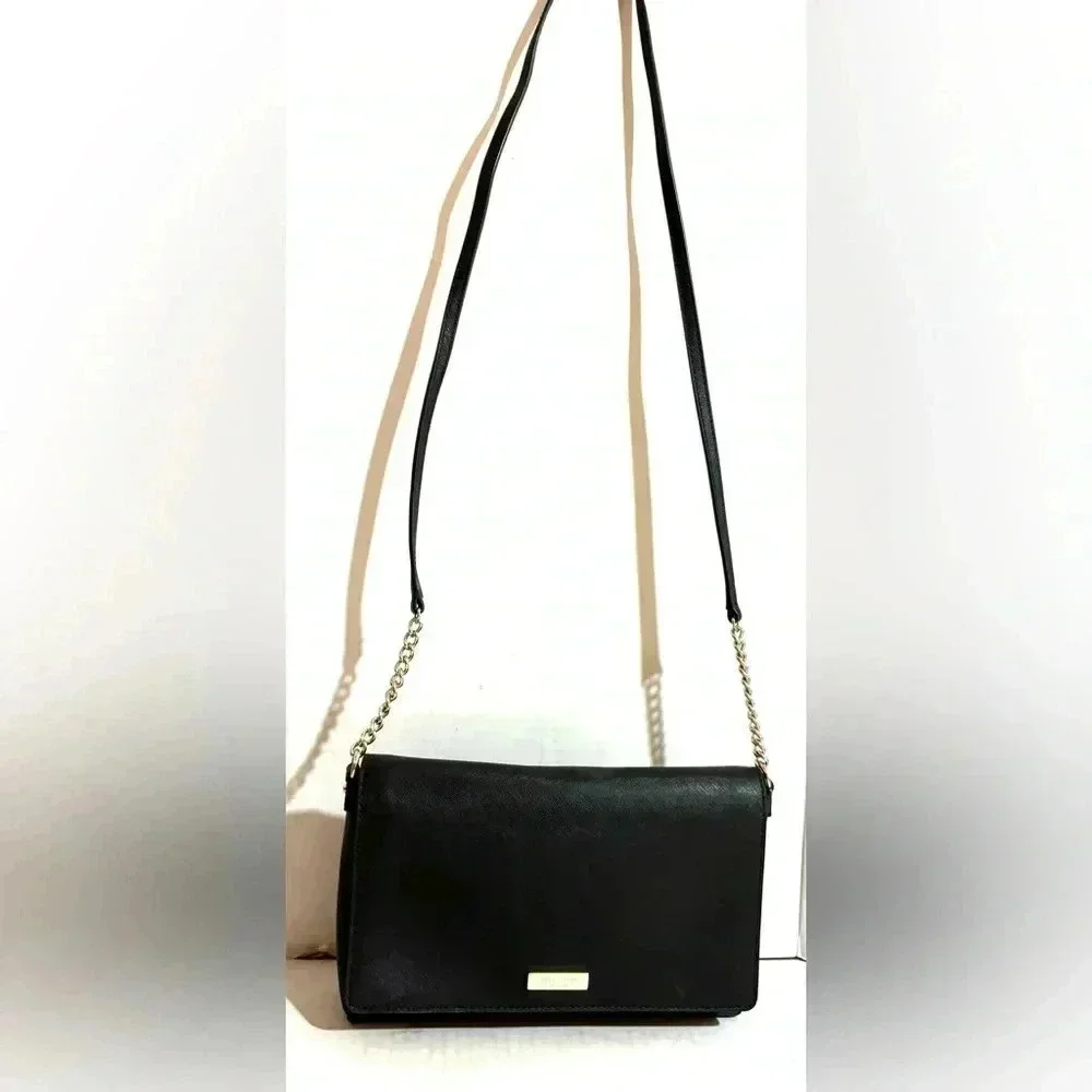 Kate spade black leather crossbody handbag
