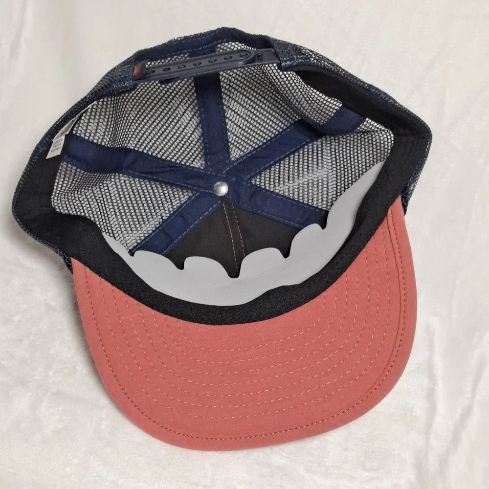 Faherty All Day Sun Trucker Hat Snapback Red Mesh Back