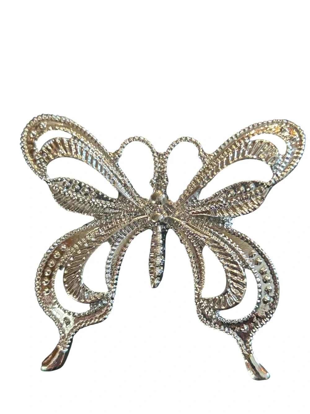 Vintage Butterfly Brooch Pin Silver Tone EUC Nature Wedding Jewelry NEW