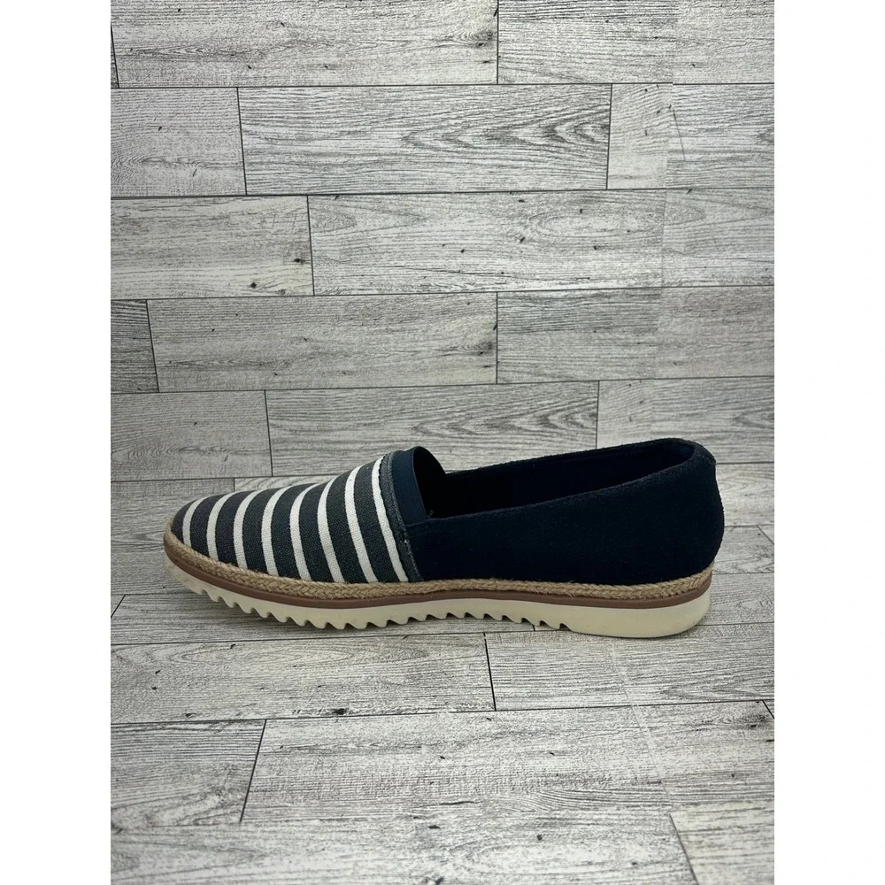 Clarks Striped Espadrille Flats Womens‎ Shoes Navy White Size 8.5