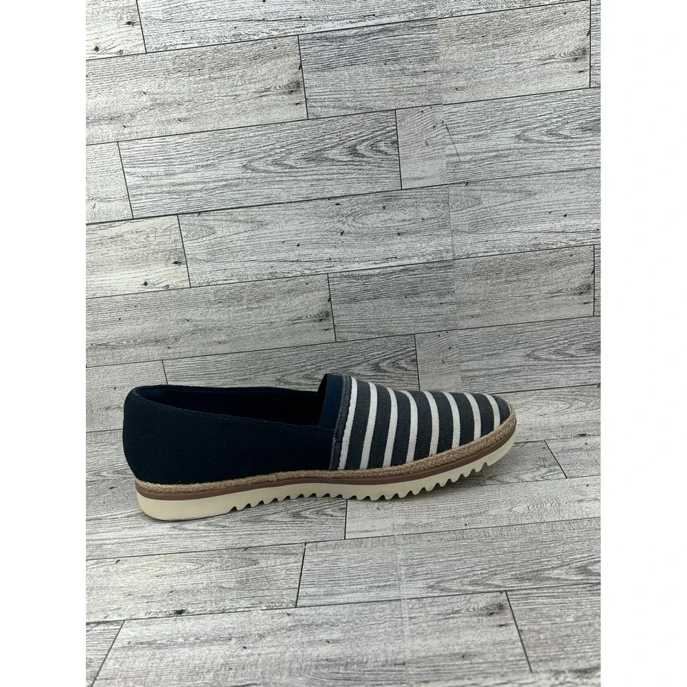 Clarks Striped Espadrille Flats Womens‎ Shoes Navy White Size 8.5