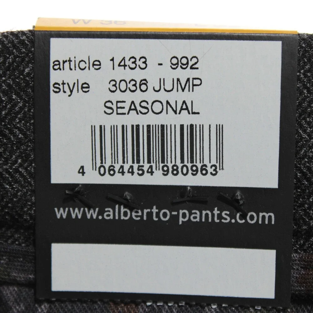 Alberto NWT Jump Cozy Jersey Casual Pants Size 36 US Slim Fit Gray Viscose Blend