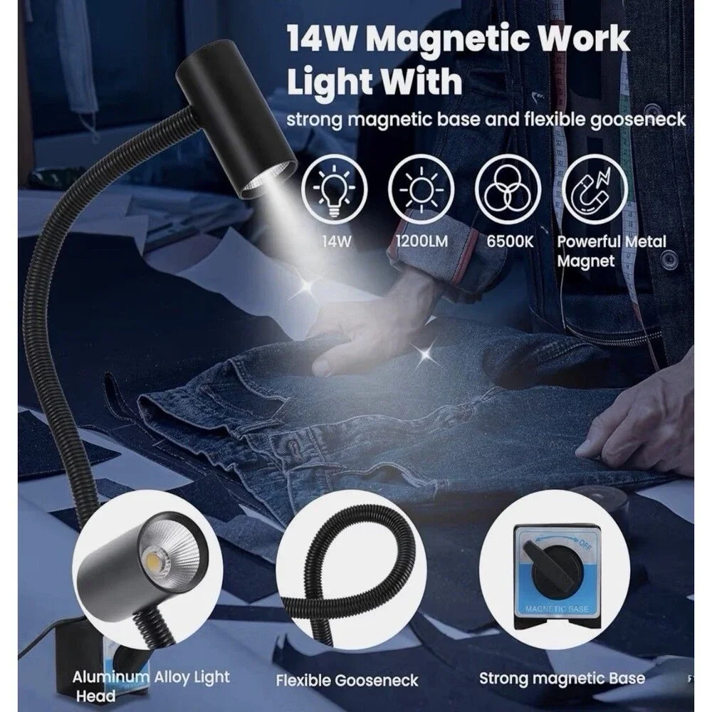 14w magnetic work light, magnetic base LED shop lamp