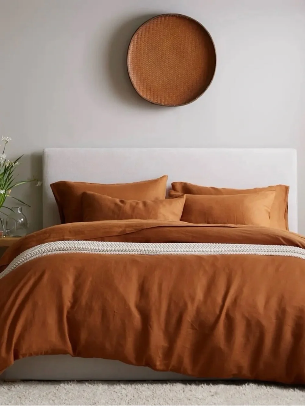NWOT Quince European Linen 1 Piece Duvet Cover, King/Cal King (Terracotta)