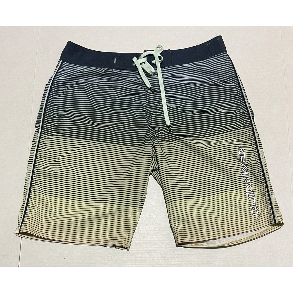 Quiksilver Highline Surfsilk Board Shorts Men's Size 29 X 9 Striped Swim