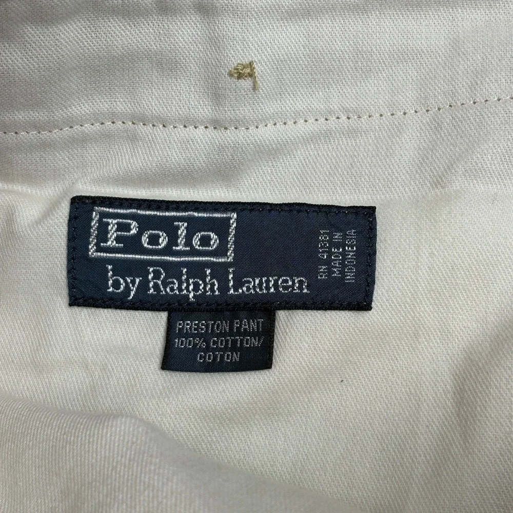 Polo Ralph Lauren Preston Pant Mens 40x30 Tan Khaki Chino Cotton Straight Leg