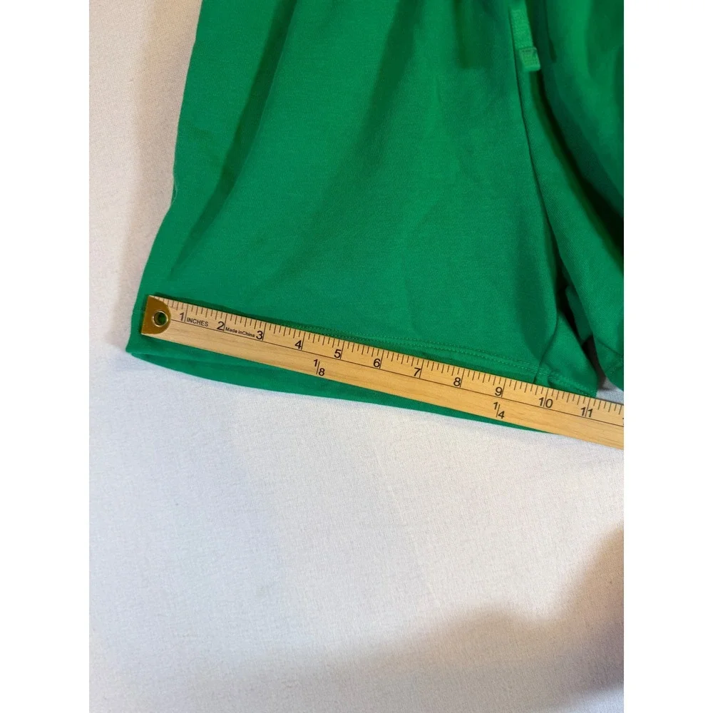 Nike Womens Sportswear Fleece Shorts Green Elastic Drawstring Logo Small