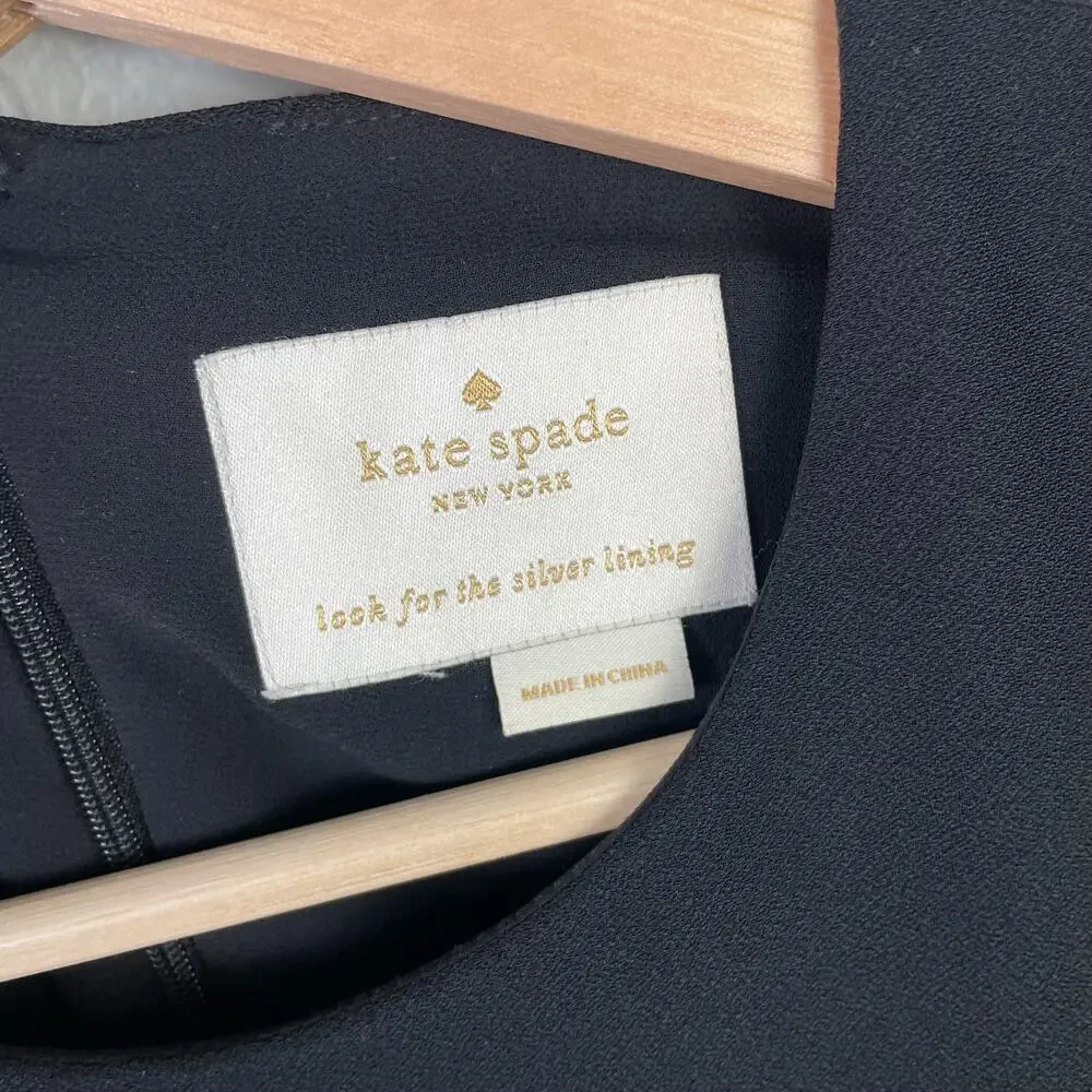 Kate Spade Fit & Flare Black‎ Sequin Sleeve Dress