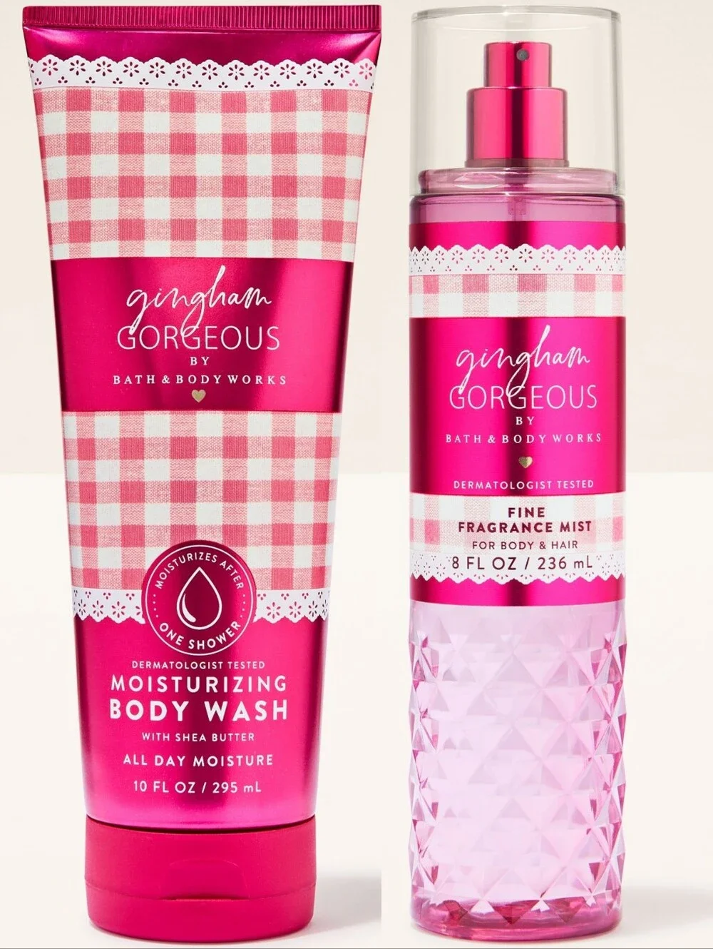 Bath & Body Works Gingham Gorgeous Body Wash & Fragrance Mist Set New