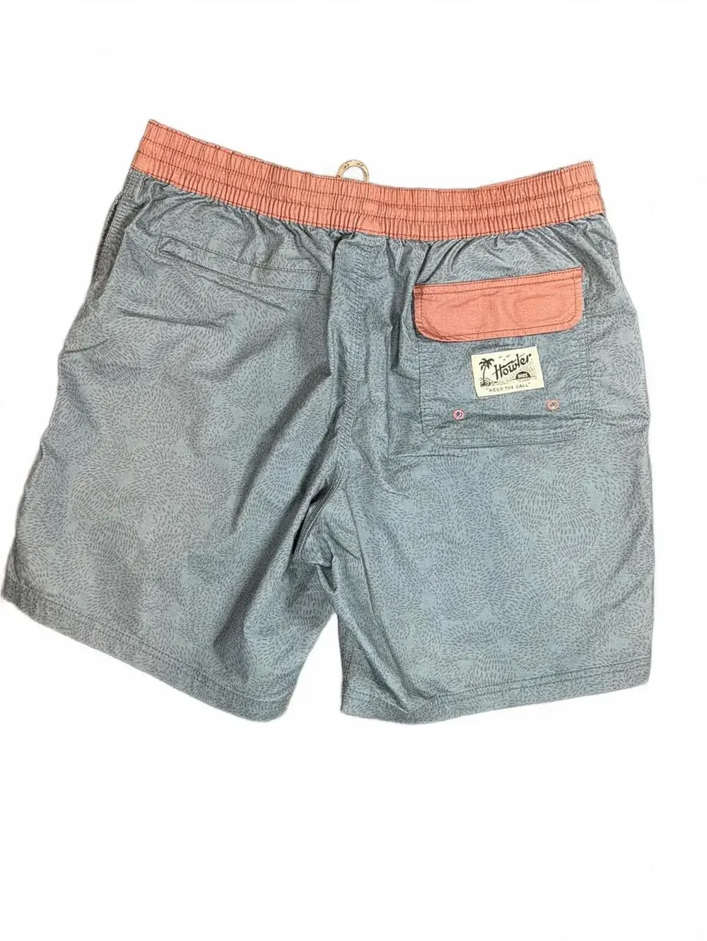Howler Men's Casual Swim Board Shorts Contrast Waistband Blue and Coral Size 32