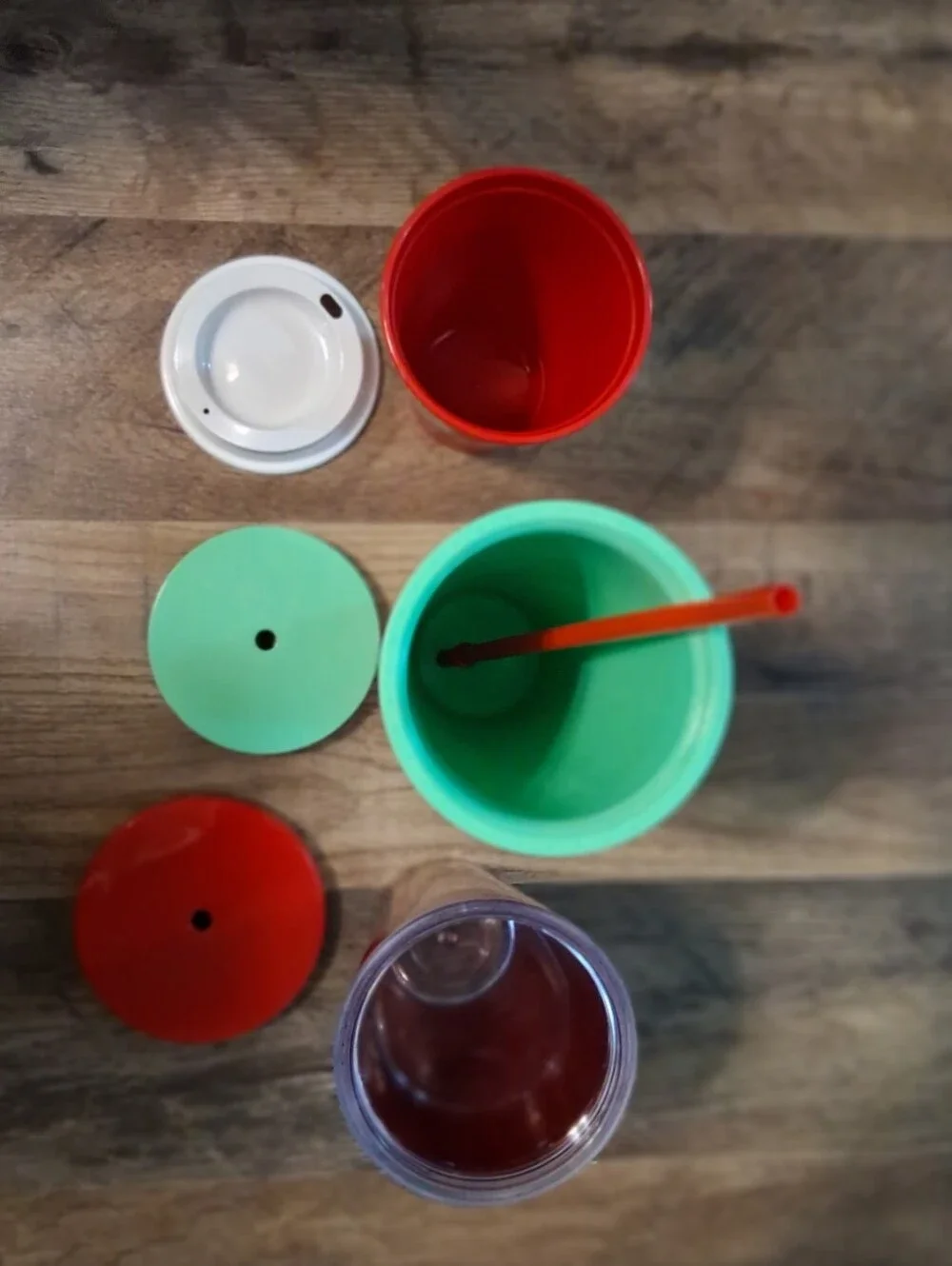 Starbucks Red and Mint Green Glitter Tumbler Trio