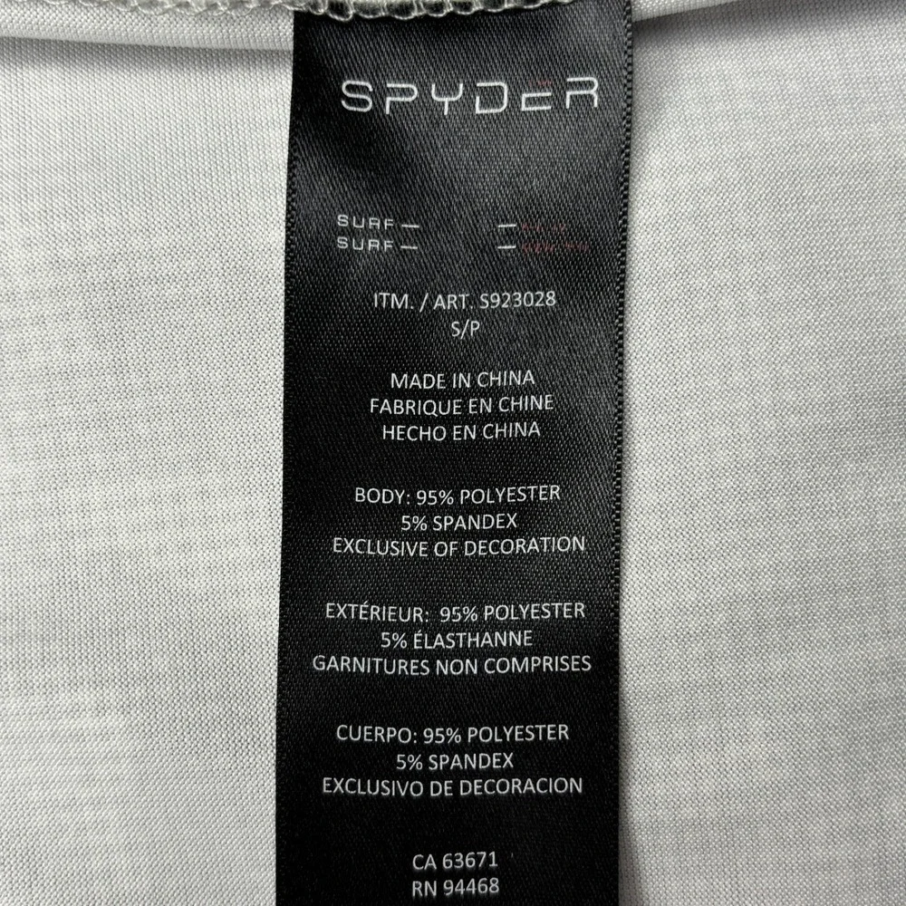 Spyder Mens Size S Rash Guard Swim Shirt Grey Camo UPF 30+ Short Sleeve Small