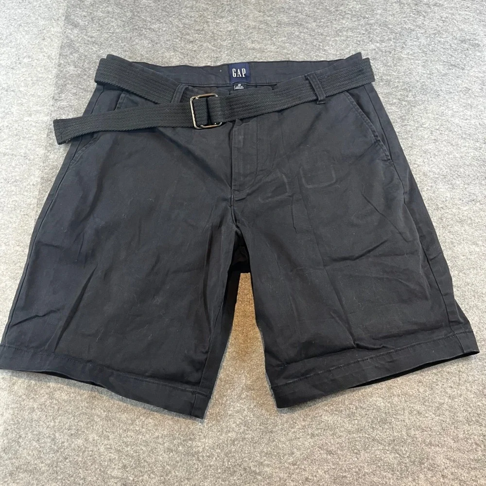 Gap Men Chino Shorts‎ Black Casual Preppy 32 With Belt