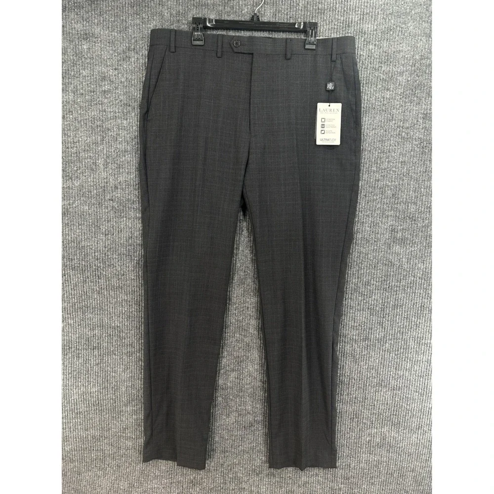 Lauren Ralph Lauren Suit Trousers Mens 38x34 Grey Blue NEW Ultraflex Classic Fit